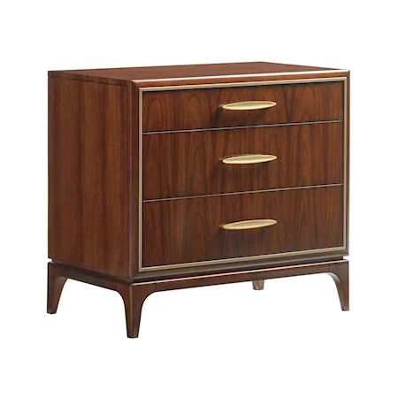 Ensemble Mid Century Modern Nightstand with Three Drawers